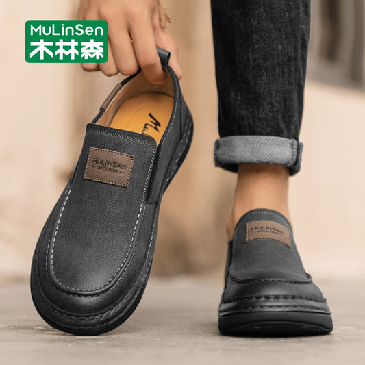 Mulinsen Tods shoes men s 2025 new summer men s shoes kitchen non slip work slip on men s casual leather shoes