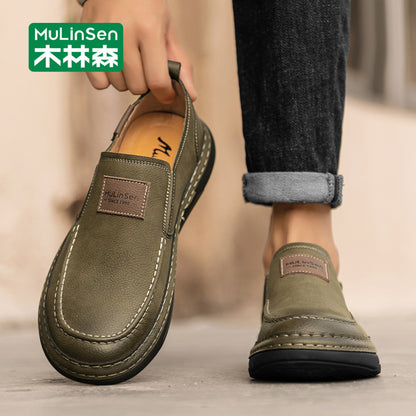 Mulinsen Tods shoes men s 2025 new summer men s shoes kitchen non slip work slip on men s casual leather shoes image 33