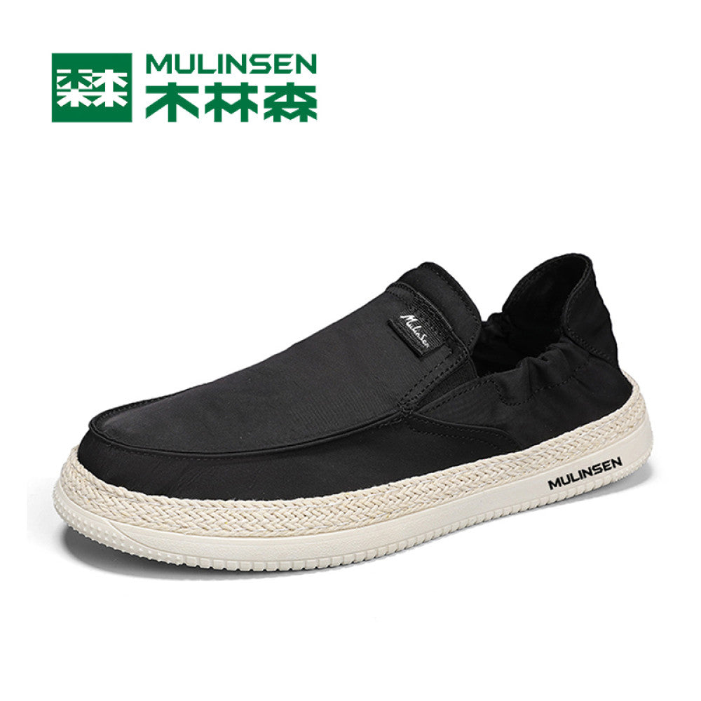 Wooden Forest Men s Shoes Summer Breathable 2025 New Style One Step Black Cloth Shoes Men s Old Beijing Ice Silk Dad Casual Shoes image 2