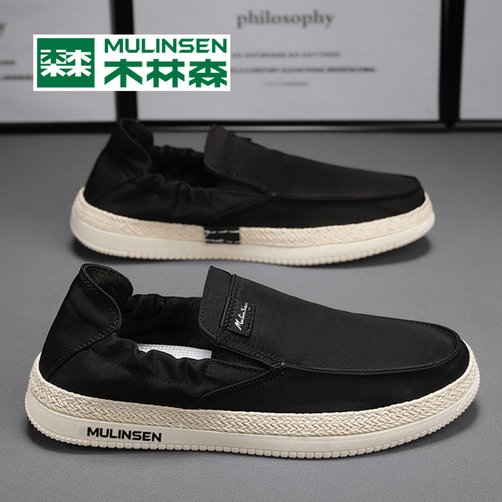 Wooden Forest Men s Shoes Summer Breathable 2025 New Style One Step Black Cloth Shoes Men s Old Beijing Ice Silk Dad Casual Shoes image 5