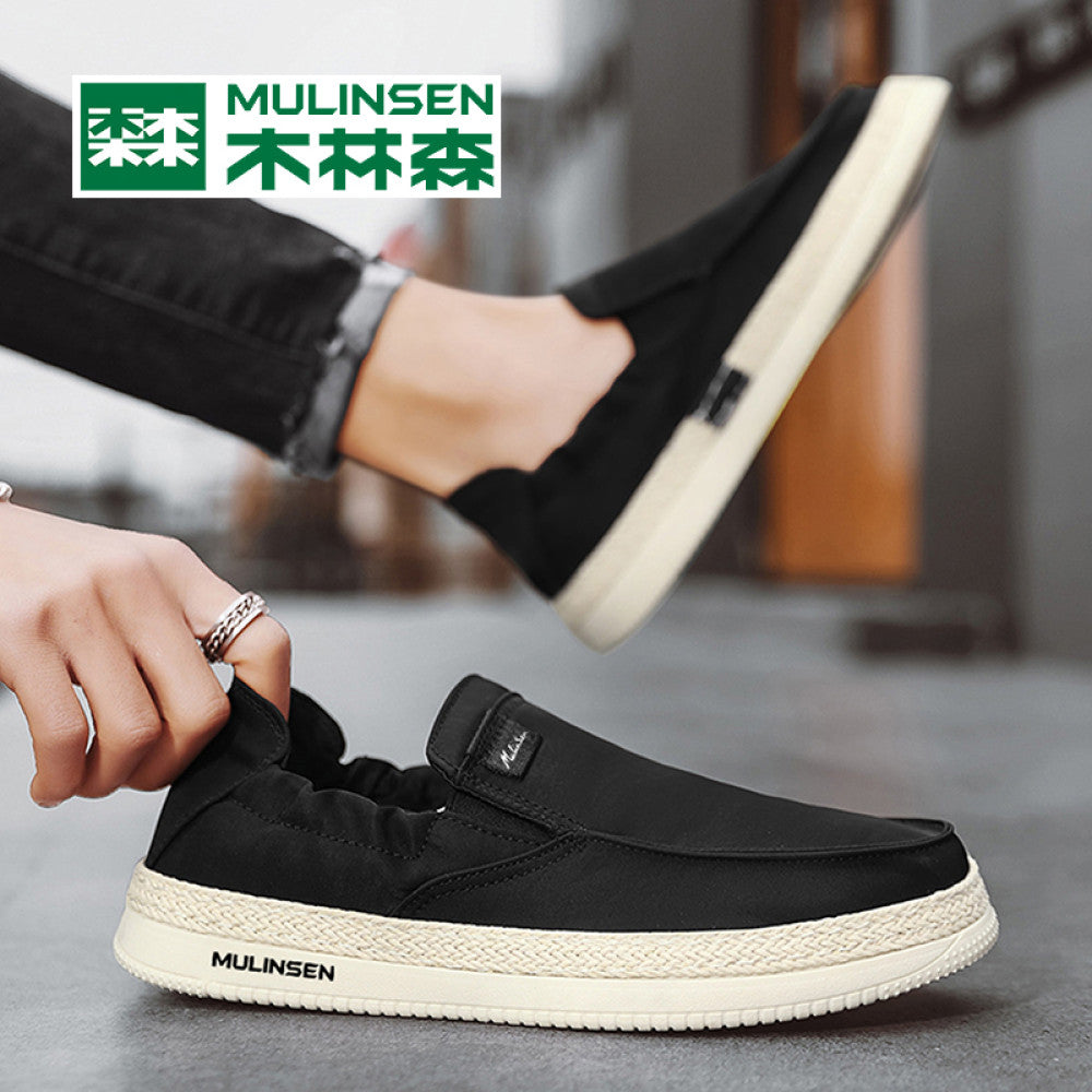 Wooden Forest Men s Shoes Summer Breathable 2025 New Style One Step Black Cloth Shoes Men s Old Beijing Ice Silk Dad Casual Shoes image 10