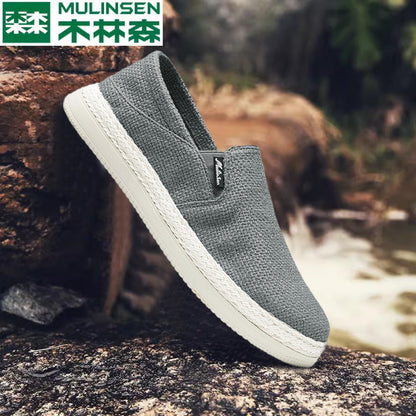 Mulinsen men s shoes summer breathable hollow creek tracing lightweight slip on mesh shoes men s woven sports leisure mesh shoes image 11
