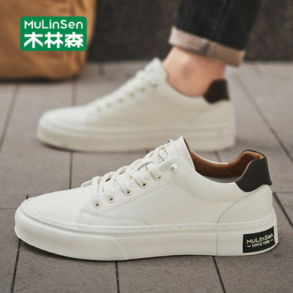 Mulinsen men s shoes summer breathable 2025 new leather shoes men s casual sneakers soft bottom white shoes men s work shoes image 4