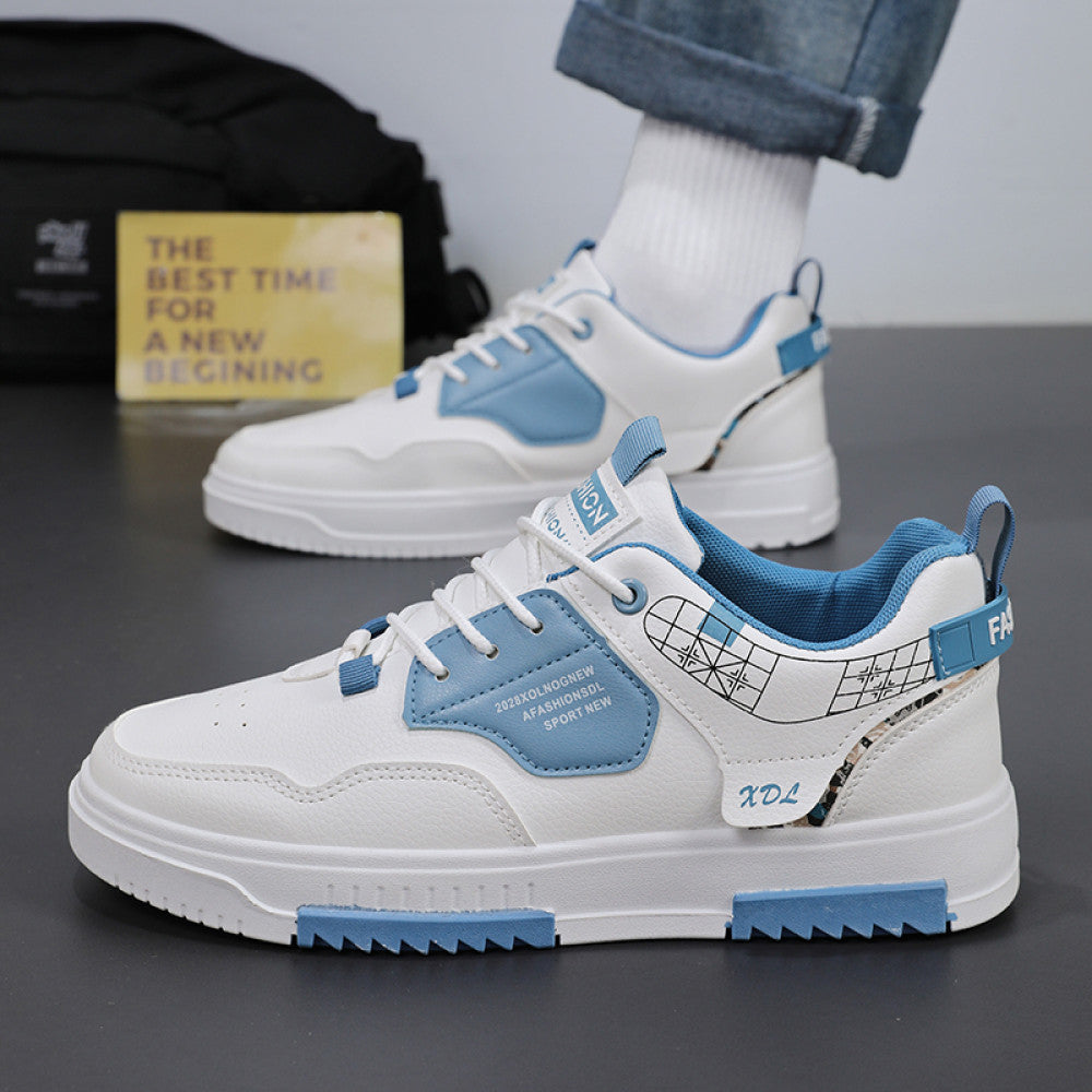 Men s shoes 2025 new summer breathable sports and leisure shoes men s versatile trendy white shoes student low top skateboard shoes image 4