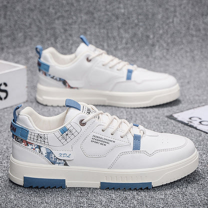 Men s shoes 2025 new summer breathable sports and leisure shoes men s versatile trendy white shoes student low top skateboard shoes image 21