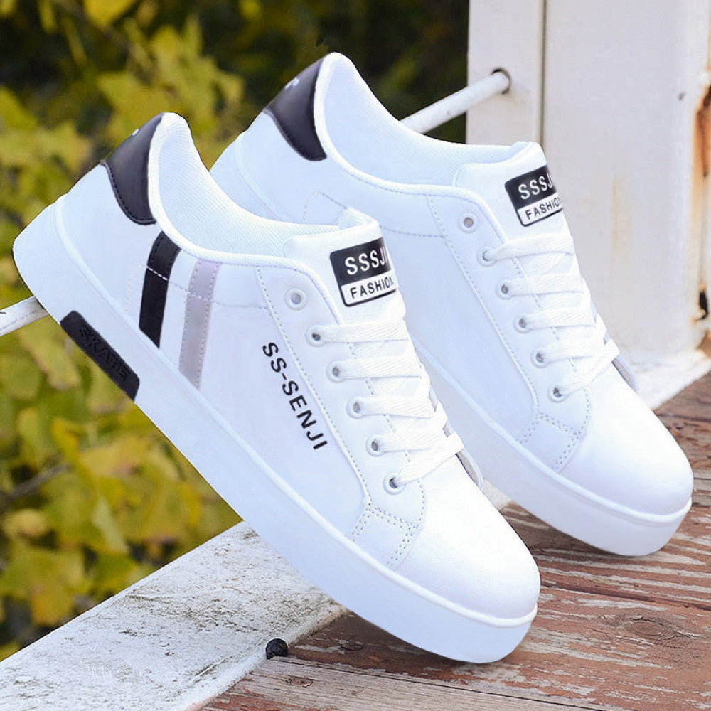 Men s shoes white shoes 2025 summer casual sports shoes student versatile low top waterproof small leather shoes men s trendy shoes image 103