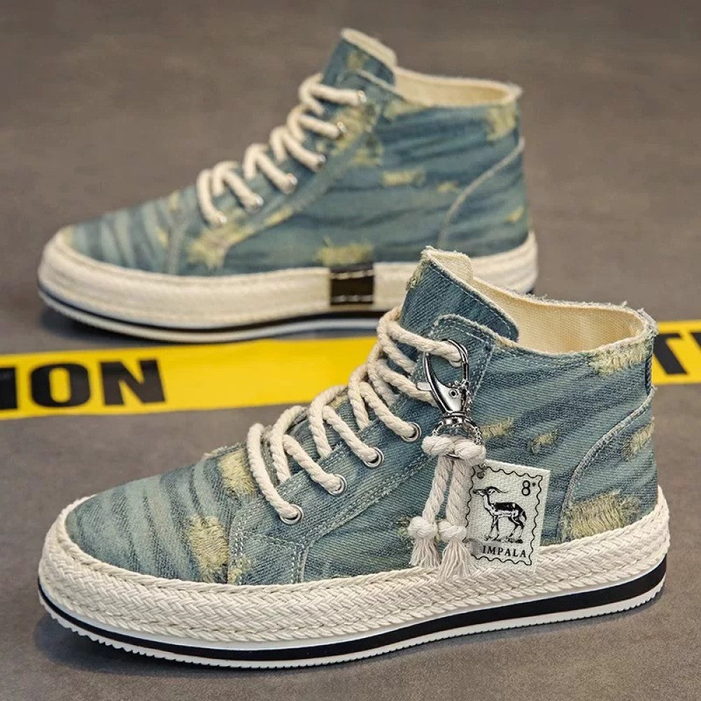 High top cloth shoes for men spring 2025 new versatile casual shoes for students anti slip men s workwear trendy shoes for men image 1