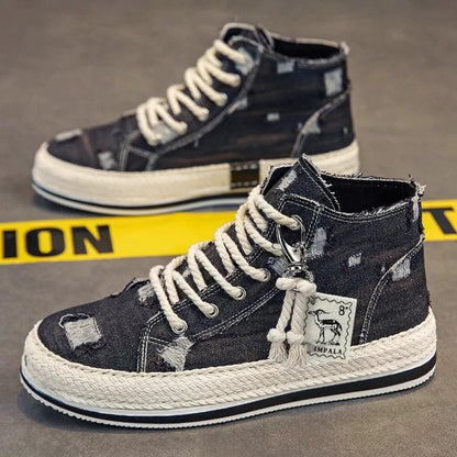 High top cloth shoes for men spring 2025 new versatile casual shoes for students anti slip men s workwear trendy shoes for men image 2