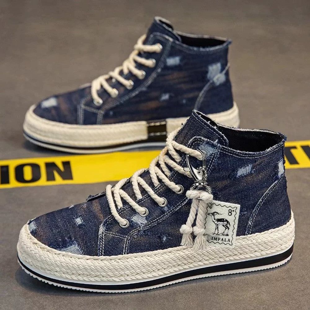 High top cloth shoes for men spring 2025 new versatile casual shoes for students anti slip men s workwear trendy shoes for men image 3