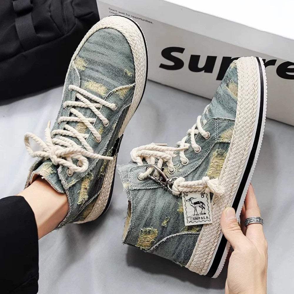High top cloth shoes for men spring 2025 new versatile casual shoes for students anti slip men s workwear trendy shoes for men image 5