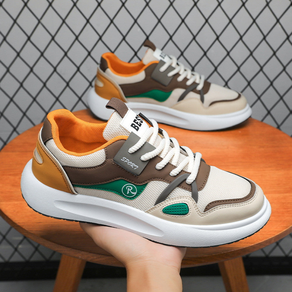 Summer men s new breathable mesh shoes men s Korean version trendy versatile sports shoes casual board shoes dad trendy shoes image 0