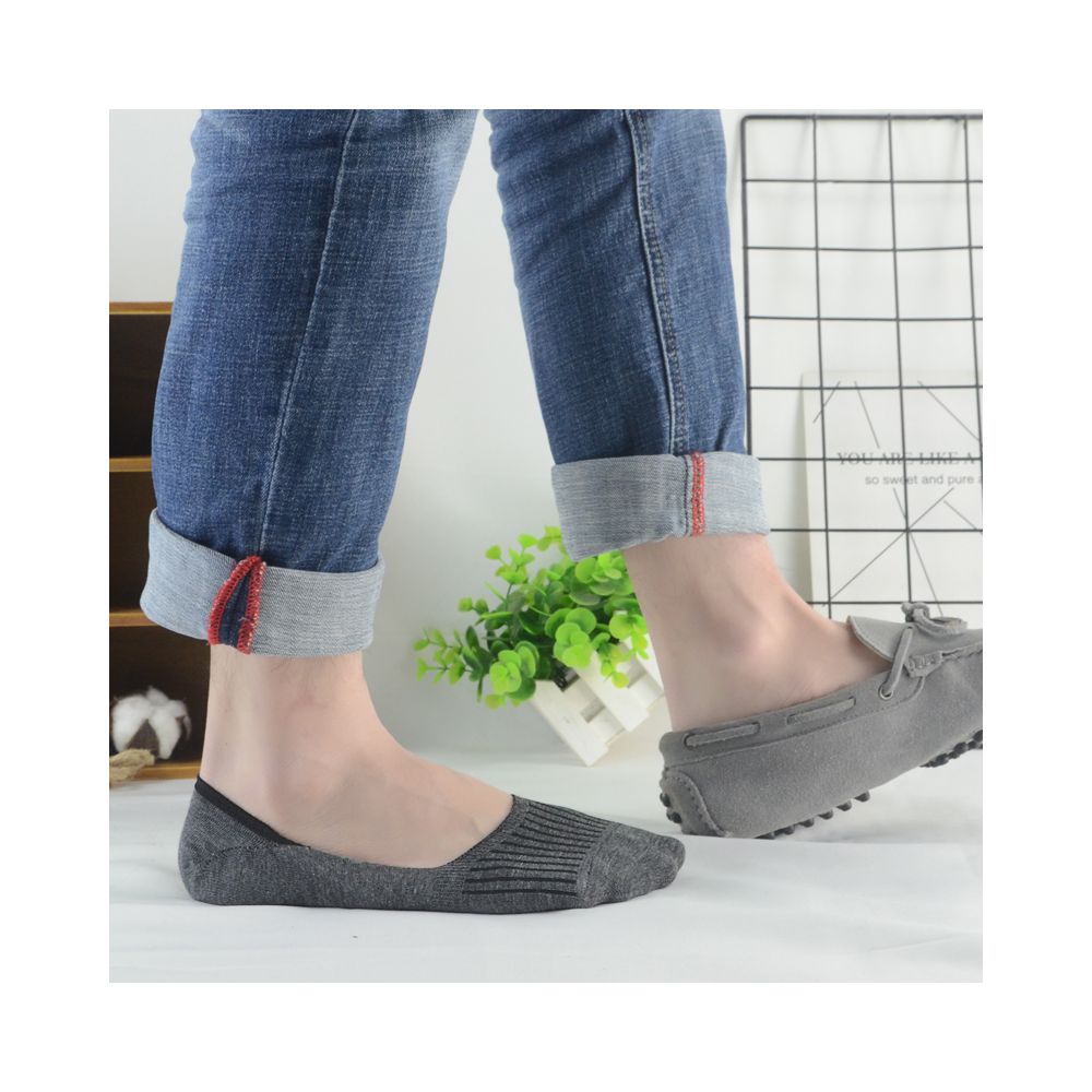 Socks men pure cotton boat socks men summer thin shallow mouth invisible socks silicone anti slip bean shoes sock covers anti odor foot socks image 2