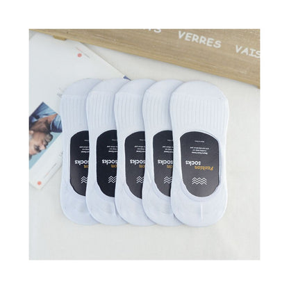 Socks men pure cotton boat socks men summer thin shallow mouth invisible socks silicone anti slip bean shoes sock covers anti odor foot socks