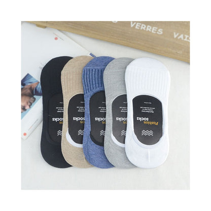 Socks men pure cotton boat socks men summer thin shallow mouth invisible socks silicone anti slip bean shoes sock covers anti odor foot socks