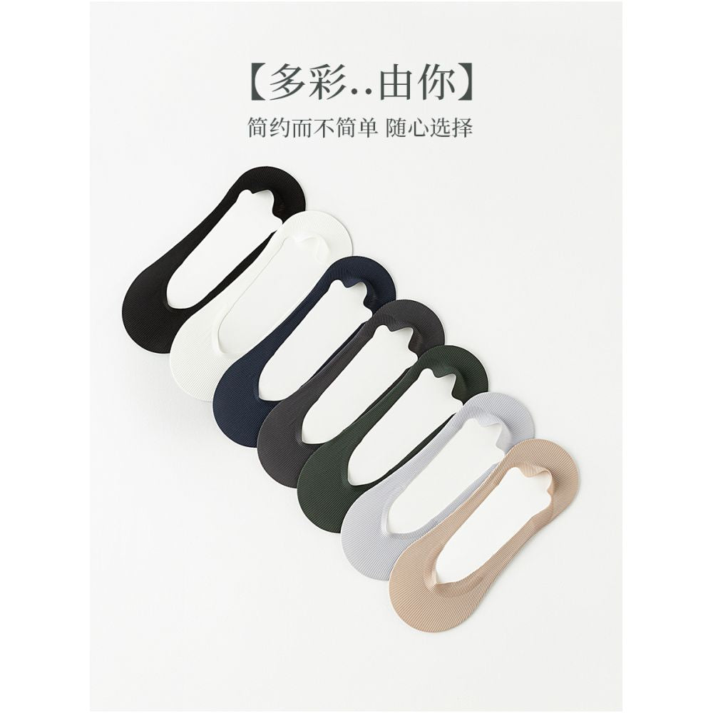Boat socks for men in summer thin design anti slip and non falling heel socks men s short socks with shallow mouth invisible and seamless low cut pure cotton sole ice silk image 4