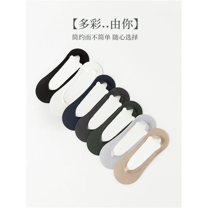 Boat socks for men in summer thin design anti slip and non falling heel socks men s short socks with shallow mouth invisible and seamless low cut pure cotton sole ice silk image 4