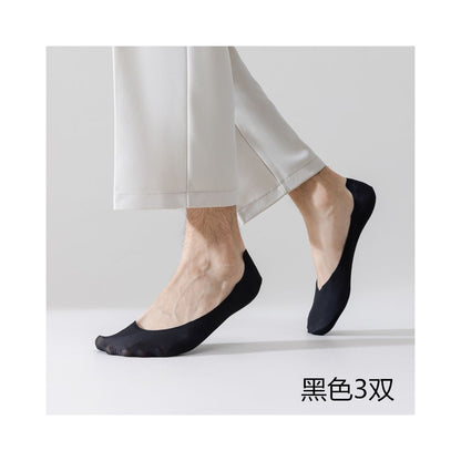 Boat socks for men in summer thin design anti slip and non falling heel socks men s short socks with shallow mouth invisible and seamless low cut pure cotton sole ice silk image 22