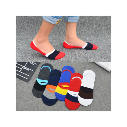 Socks for men bean shoes socks for summer anti slip boat pure cotton shallow mouth invisible socks black and white sole men s slippers image 33