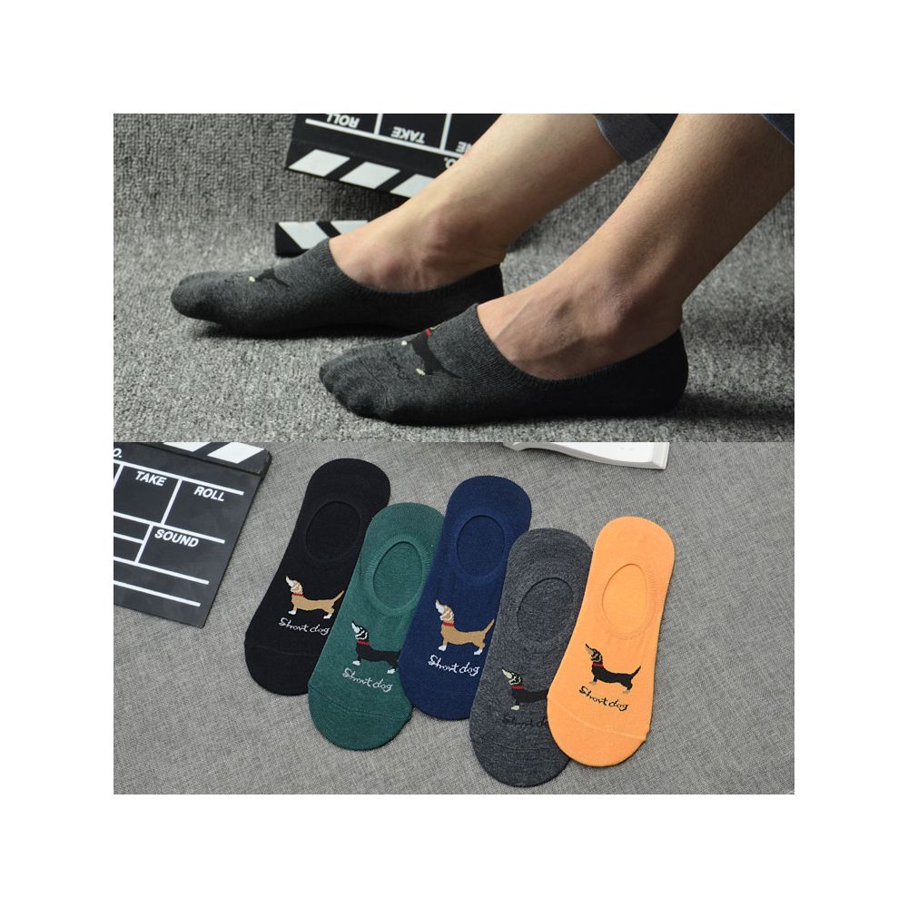 Socks for men bean shoes socks for summer anti slip boat pure cotton shallow mouth invisible socks black and white sole men s slippers image 63