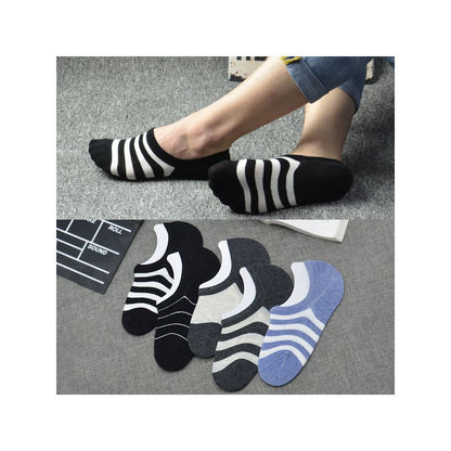 Socks for men bean shoes socks for summer anti slip boat pure cotton shallow mouth invisible socks black and white sole men s slippers image 64