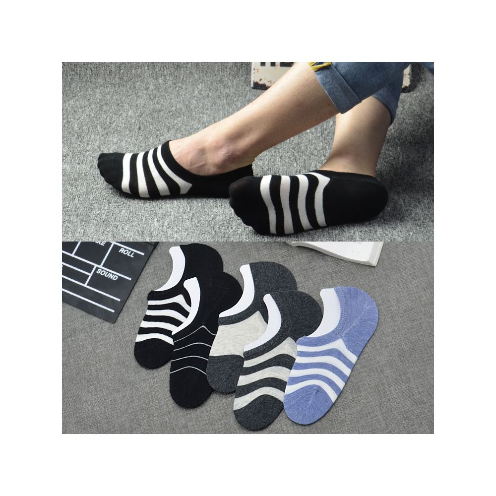 Socks for men bean shoes socks for summer anti slip boat pure cotton shallow mouth invisible socks black and white sole men s slippers image 66