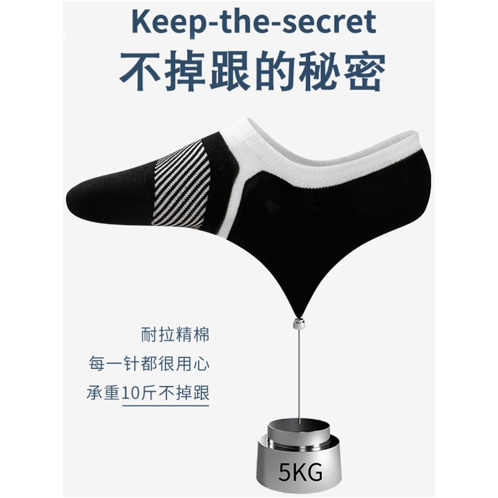 Socks men s boat socks made of pure cotton odorless men s style sweat absorbing summer thin and non slip all cotton shallow mouth socks no drop invisible heel image 2
