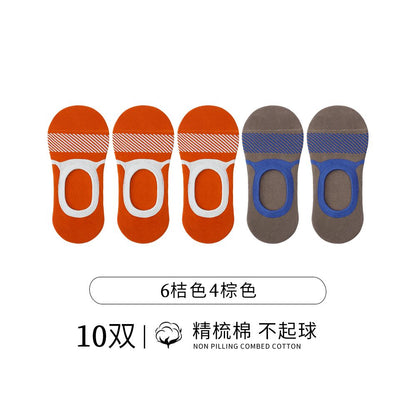 Socks men s boat socks made of pure cotton odorless men s style sweat absorbing summer thin and non slip all cotton shallow mouth socks no drop invisible heel