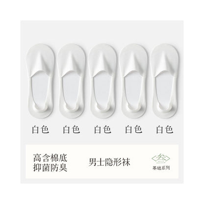 Socks for men boat socks for spring and autumn pure cotton all cotton anti odor sweat absorbing breathable silicone anti slip invisible socks for men short socks image 24