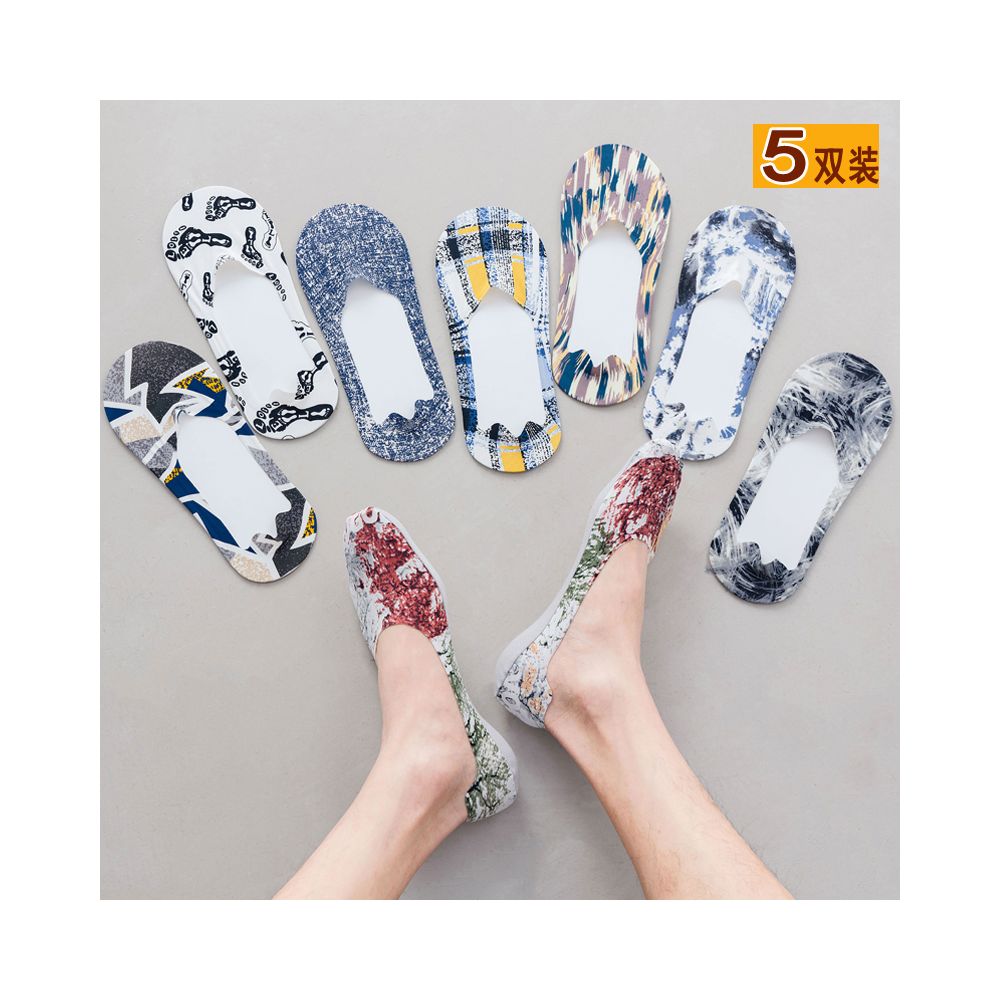 Ship socks men s trendy ins invisible summer thin silicone anti slip pure cotton socks anti odor sweat absorbing ice silk personalized socks image 1
