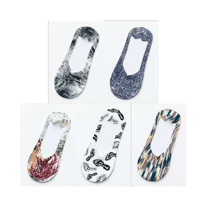 Ship socks men s trendy ins invisible summer thin silicone anti slip pure cotton socks anti odor sweat absorbing ice silk personalized socks