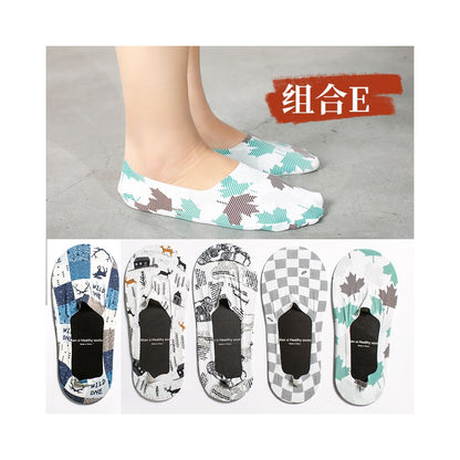 Invisible socks men s ice silk boat socks summer thin anti odor short socks shallow mouth silicone anti slip cotton bottom socks men s trend