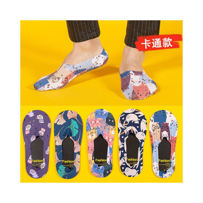 Invisible socks men s ice silk boat socks summer thin anti odor short socks shallow mouth silicone anti slip cotton bottom socks men s trend image 17