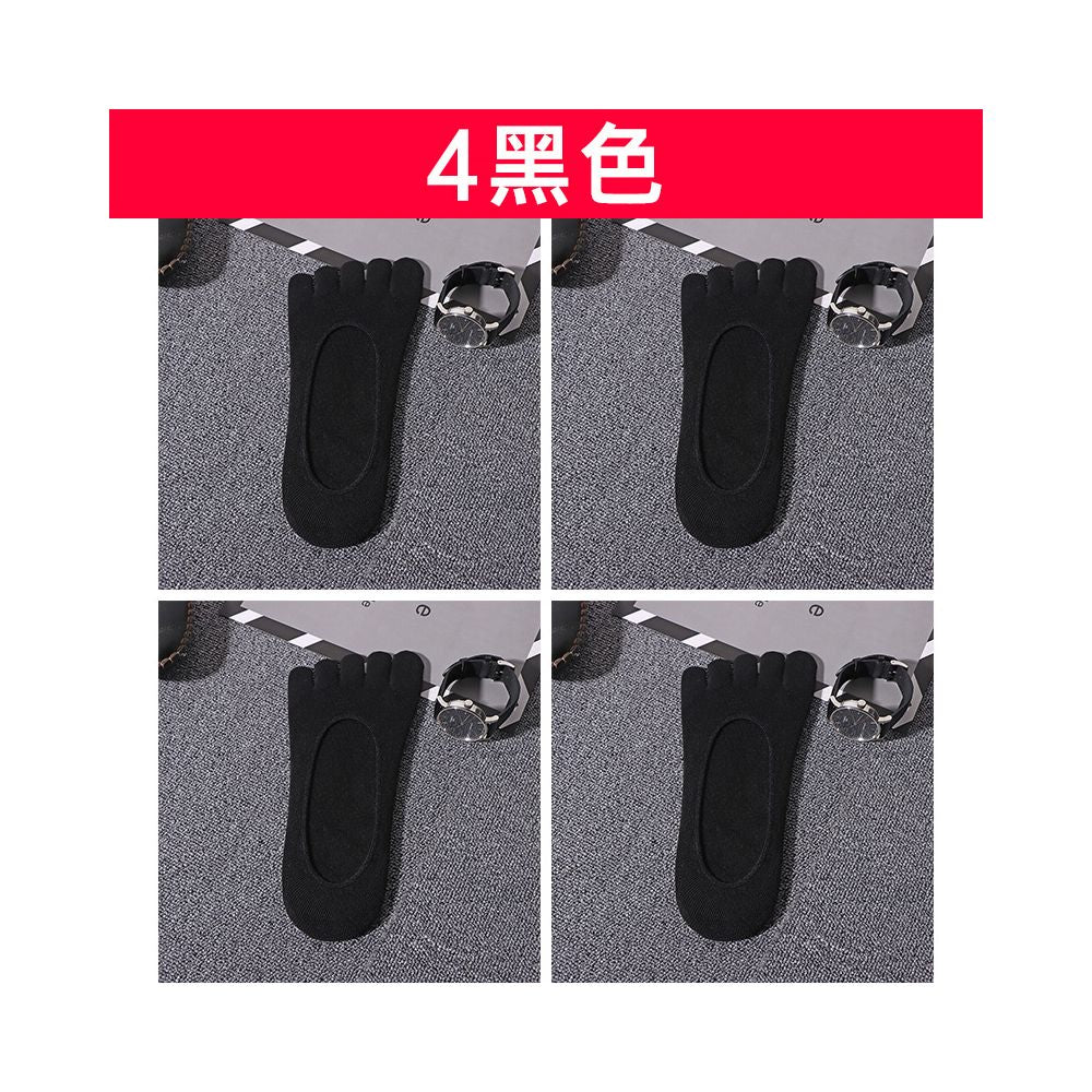 Five finger socks men s boat socks summer pure cotton anti odor and sweat absorbing shallow mouth invisible socks silicone anti slip black split toe sock holder image 17