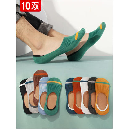 Socks men s summer boat socks thin cotton socks silicone anti slip invisible socks breathable sweat absorbing short socks low cut shallow mouth men s socks image 1
