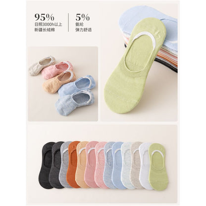 Socks for children short socks shallow mouth boat socks women s solid color cotton socks women s silicone anti slip and non falling heel invisible socks summer thin version image 4