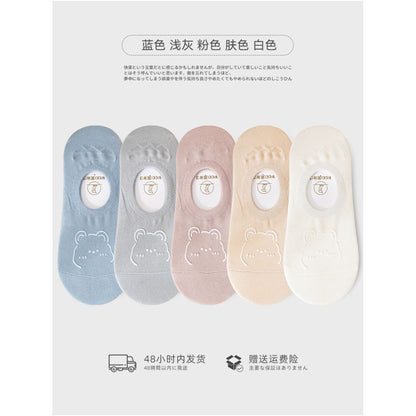 Socks for children short socks shallow mouth boat socks women s solid color cotton socks women s silicone anti slip and non falling heel invisible socks summer thin version image 49