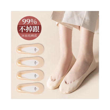 Socks for children short socks shallow mouth boat socks women s solid color cotton socks women s silicone anti slip and non falling heel invisible socks summer thin version image 63
