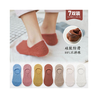 Socks for children short socks shallow mouth boat socks women s solid color cotton socks women s silicone anti slip and non falling heel invisible socks summer thin version image 95