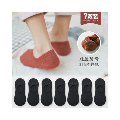Socks for children short socks shallow mouth boat socks women s solid color cotton socks women s silicone anti slip and non falling heel invisible socks summer thin version