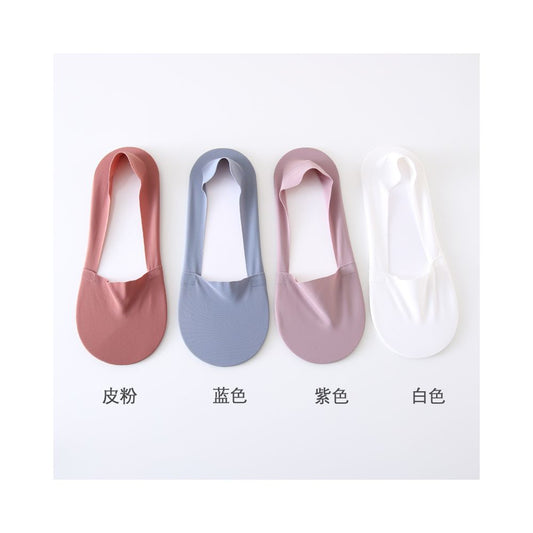Summer internet celebrity ice silk boat socks for women shallow mouth invisible non shedding anti slip pure cotton bottom breathable odor proof antibacterial women s summer