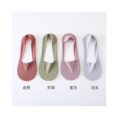 Summer internet celebrity ice silk boat socks for women shallow mouth invisible non shedding anti slip pure cotton bottom breathable odor proof antibacterial women s summer