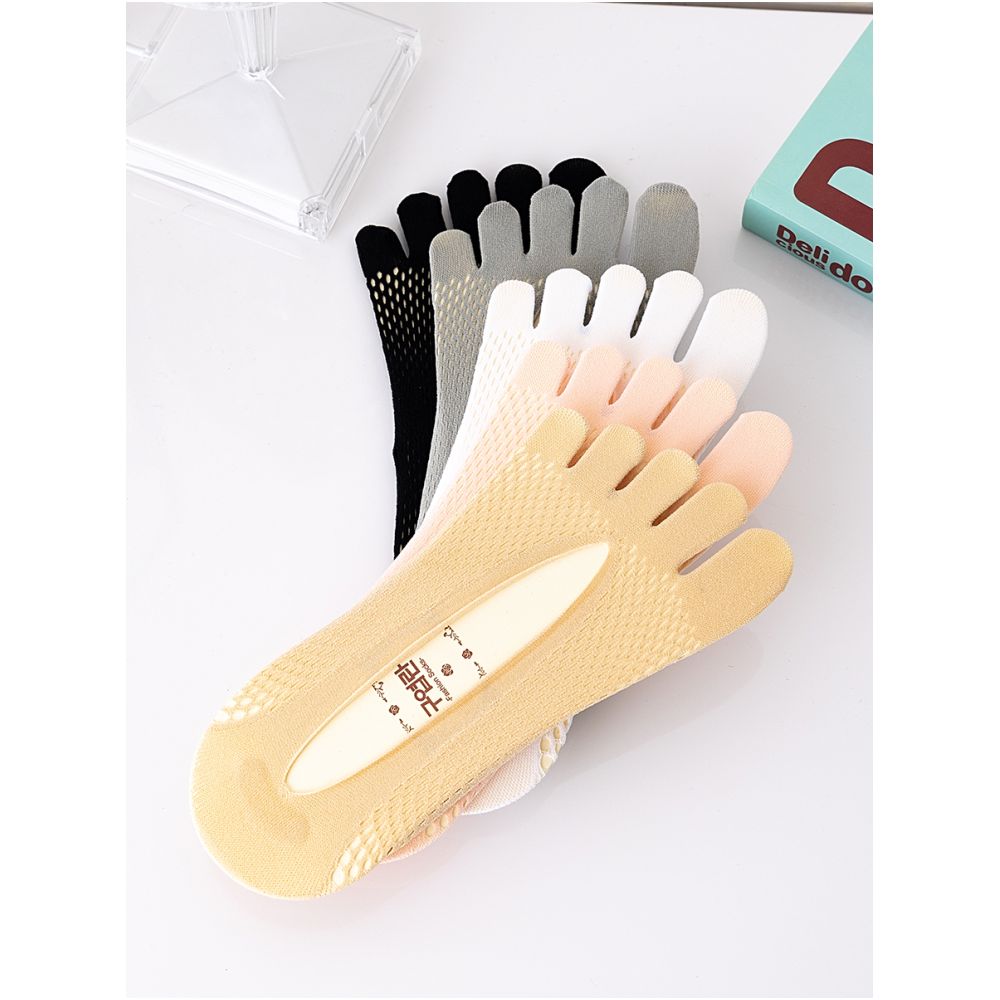 Summer thin five finger socks boat socks women s summer velvet silicone anti slip and non falling heel split super short socks invisible socks image 25