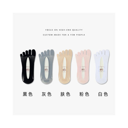 Summer thin five finger socks boat socks women s summer velvet silicone anti slip and non falling heel split super short socks invisible socks image 5