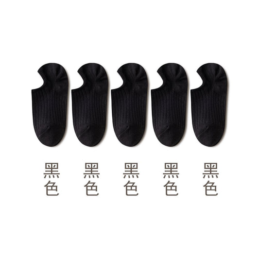 Japanese shallow mouth invisible boat socks for women anti slip and non falling heel socks white pure cotton breathable and sweat absorbing socks summer thin version