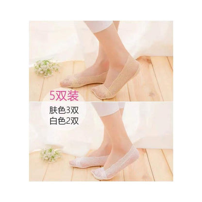 Ship Socks Women s Pure Cotton Lace Short Socks Silicone Anti slip and Anti slip Japanese Large Summer Thin Shallow Mouth Invisible Socks Children
