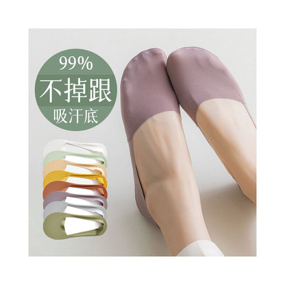 Boat Socks Women s Summer Thin Cotton Bottom Socks Shallow Mouth Short Socks Anti slip and Non falling Heels Ins Trendy Ice Silk Women s Invisible Socks image 1