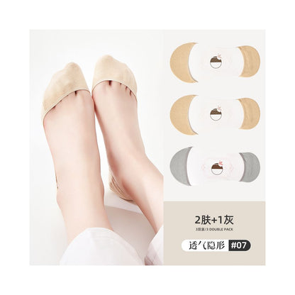 Ship socks women s invisible socks spring and summer shallow mouth silicone anti slip shoes high heels summer women s solid color socks image 117