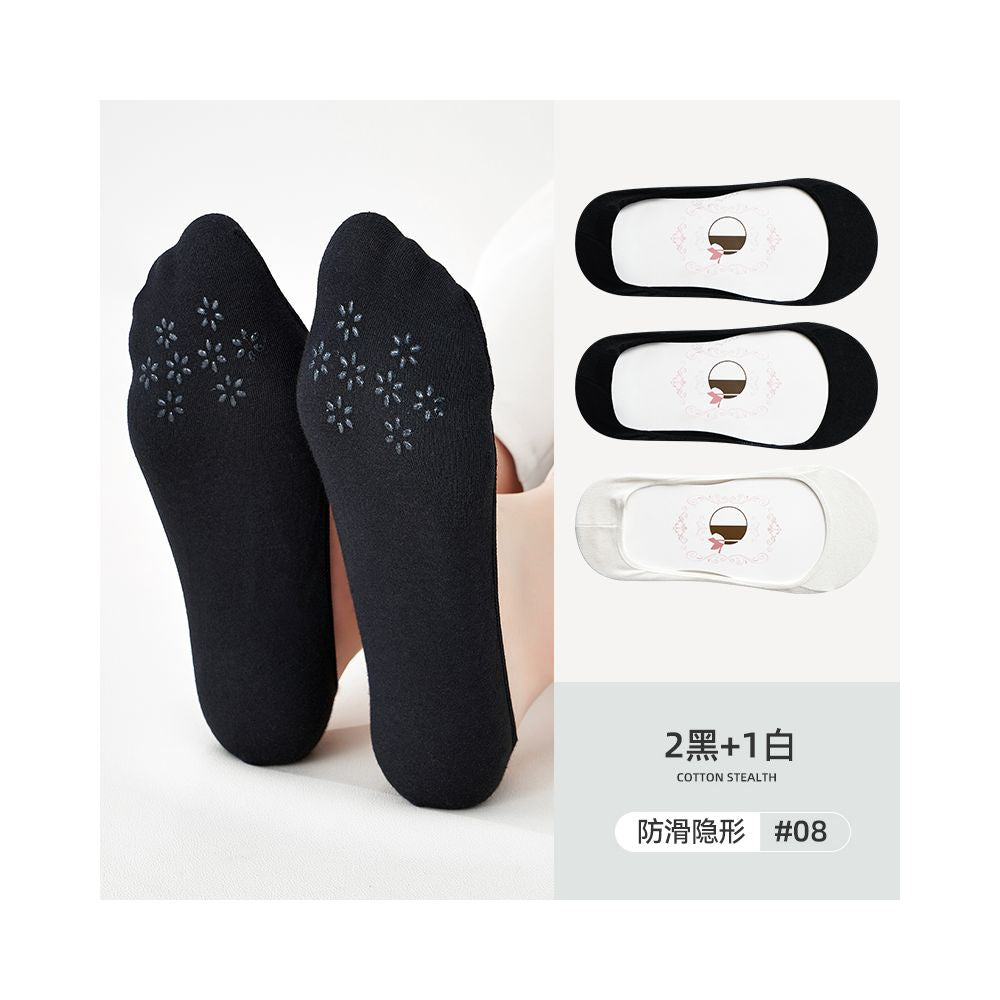 Ship socks women s invisible socks spring and summer shallow mouth silicone anti slip shoes high heels summer women s solid color socks image 147