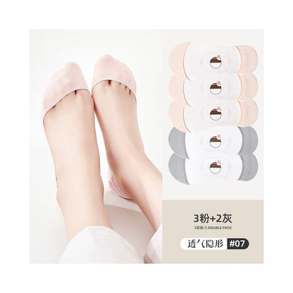 Ship socks women s invisible socks spring and summer shallow mouth silicone anti slip shoes high heels summer women s solid color socks image 24