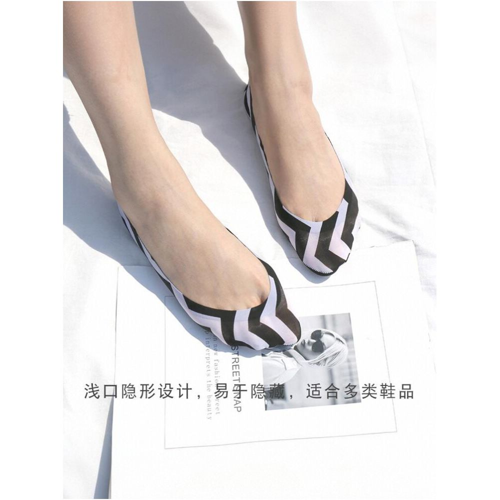 6 pairs of boat socks women s summer shallow mouth ice silk invisible ultra thin breathable non slip low heel bean shoes colorful socks image 3